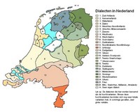 Carte des Pays-Bas avec les langues et les dialectes