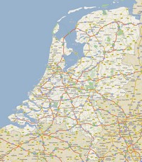 carte routière Pays-Bas routes villes villages