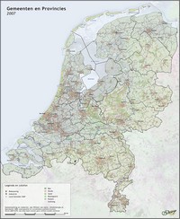 Carte Pays Bas avec l'urbanisation