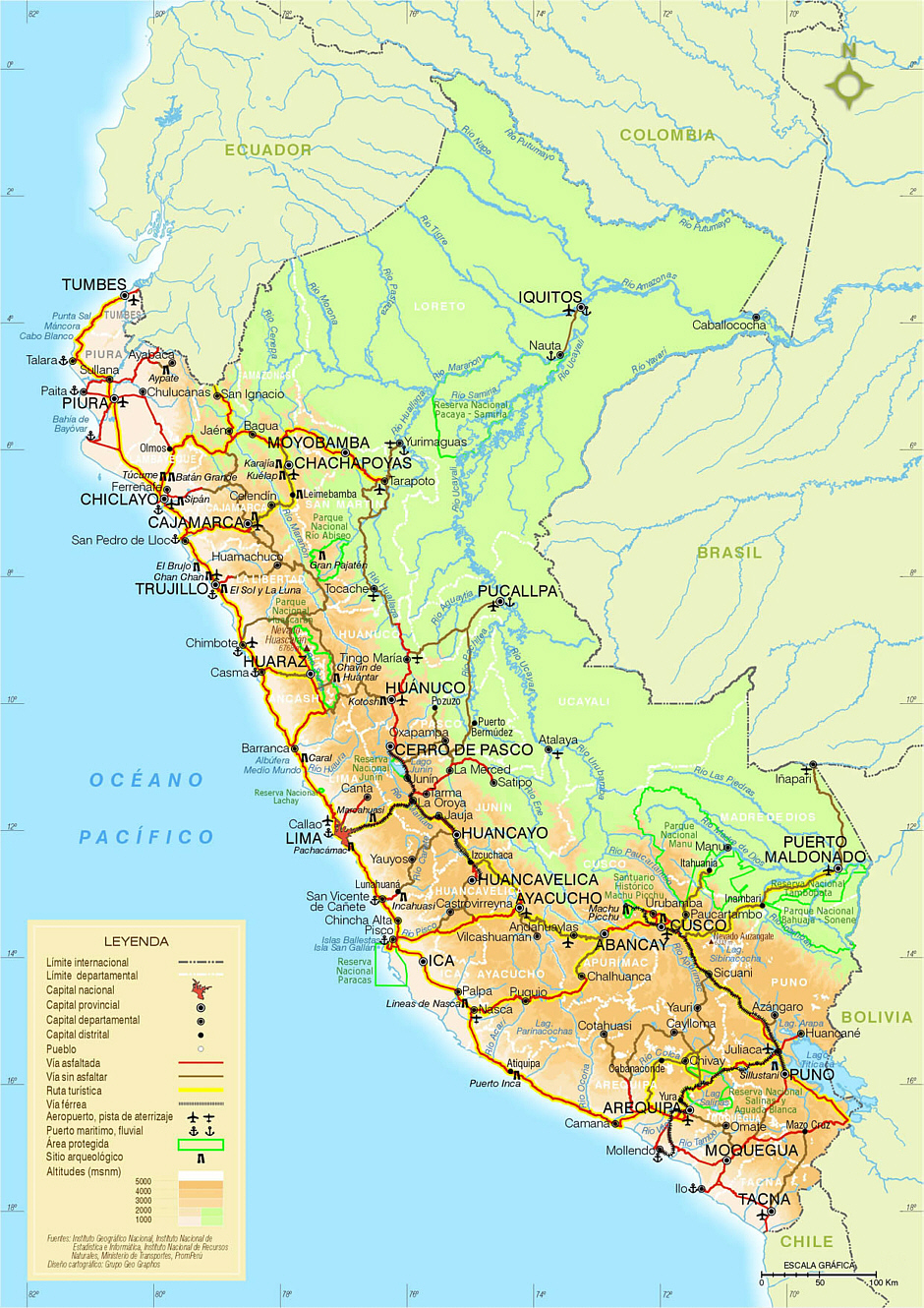 Carte du Pérou.