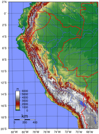 carte relief altitude Pérou