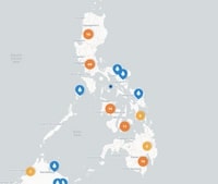 carte Philippines fontaines sources eau potable