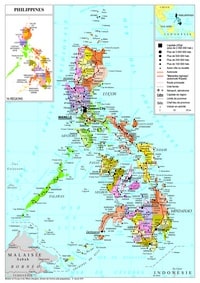 carte Philippines régions routes autoroutes taille des villes