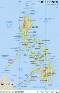 carte relief Philippines altitude