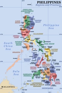 carte Philippines régions et les provinces