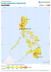 carte Philippines taux ensoleillement
