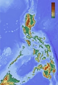 carte Philippines relief altitude rivières