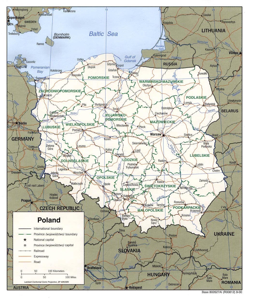 Carte de la Pologne.