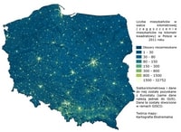 carte Pologne densité de la population par habitant au km² en 2011