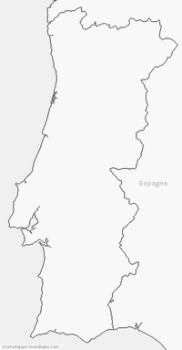 Carte du Portugal vierge