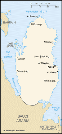 Carte du Qatar simple avec les grandes villes