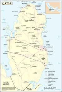 carte Qatar villes villages aéroports routes