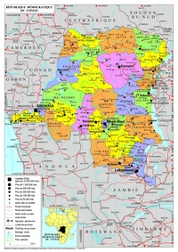 carte République Démocratique Congo RDC capitale Kinshasa