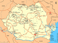 Carte de la Roumanie avec les villes et les routes