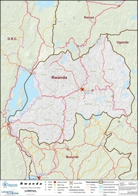 grande carte Rwanda ville route