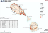 carte population Saint Christophe et Niévès