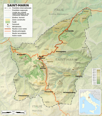 Carte relief altitude Saint-Marin