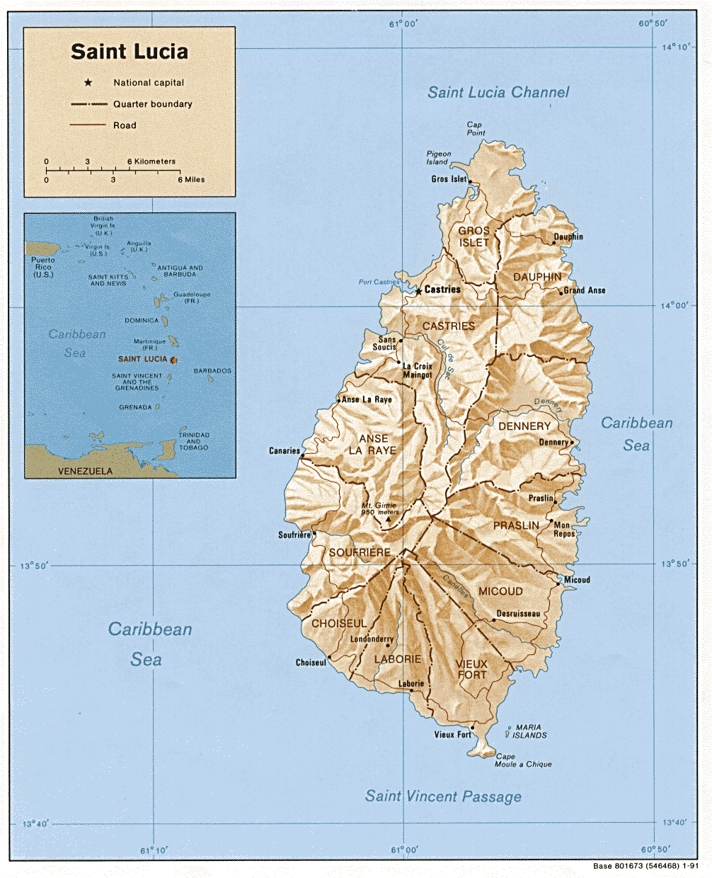Carte de Sainte Lucie.