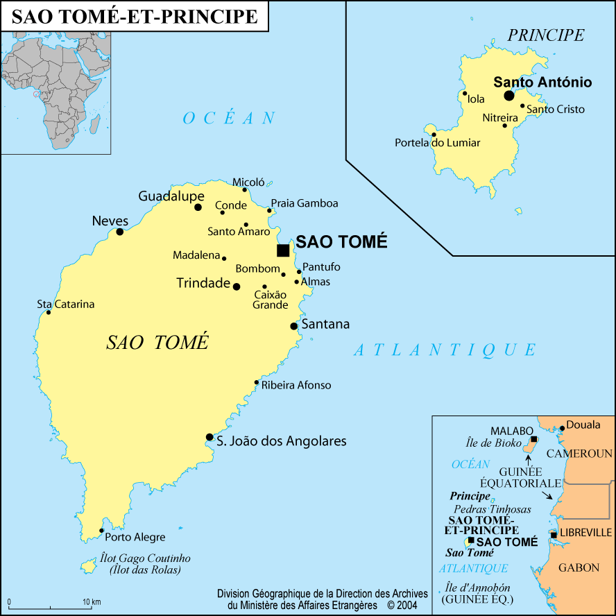 Carte de Sao Tomé-et-principe.