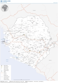 Grande carte Sierra Leone ville village aéroport