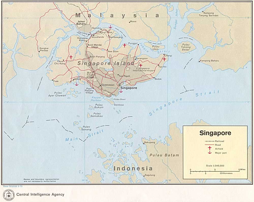 Carte de Singapour.