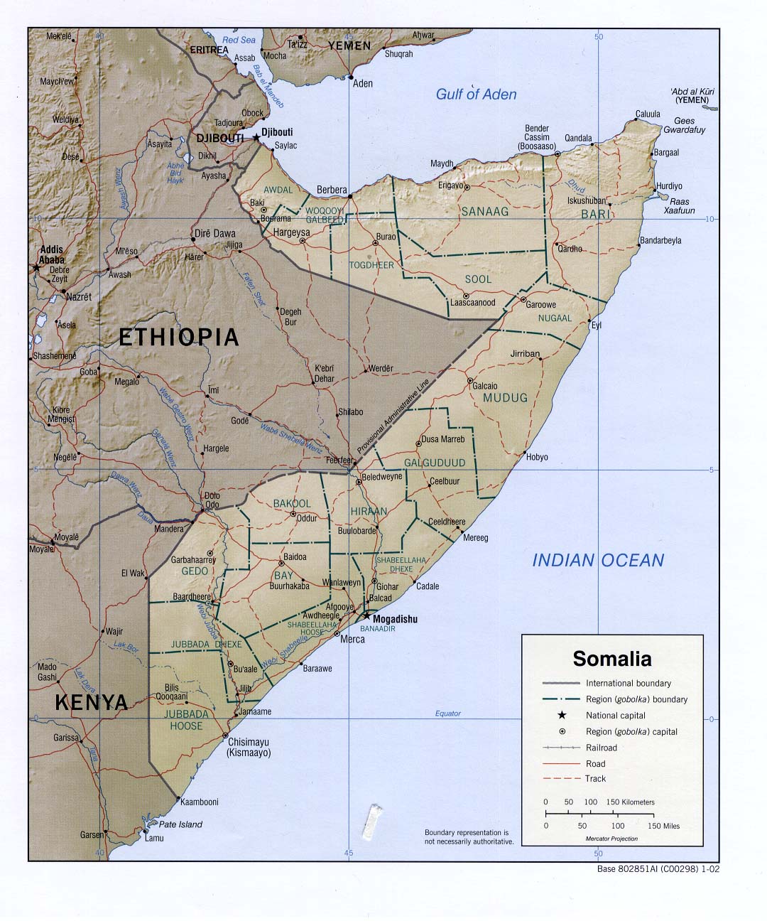 Carte de la Somalie.