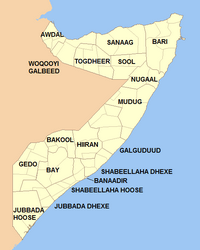 carte région Somalie