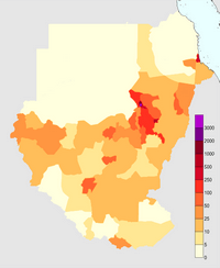 carte Soudan densité population