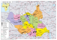 carte Soudan du Sud région ville route parc