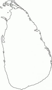 Carte du Sri Lanka vierge et blanche