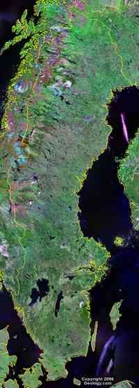 Carte de la Suède photo satellite