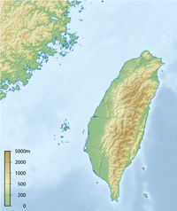 Carte de Taïwan avec le relief et l'altitude