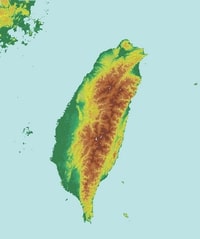 Carte topographique Taïwan relief