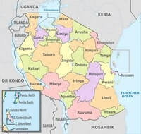 carte Tanzanie région