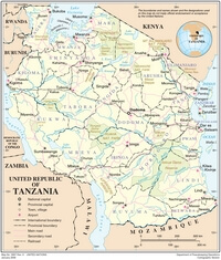 Carte Tanzanie capitale ville village parc aéroport rivière