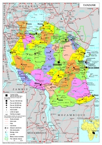 Carte Tanzanie ville région route piste