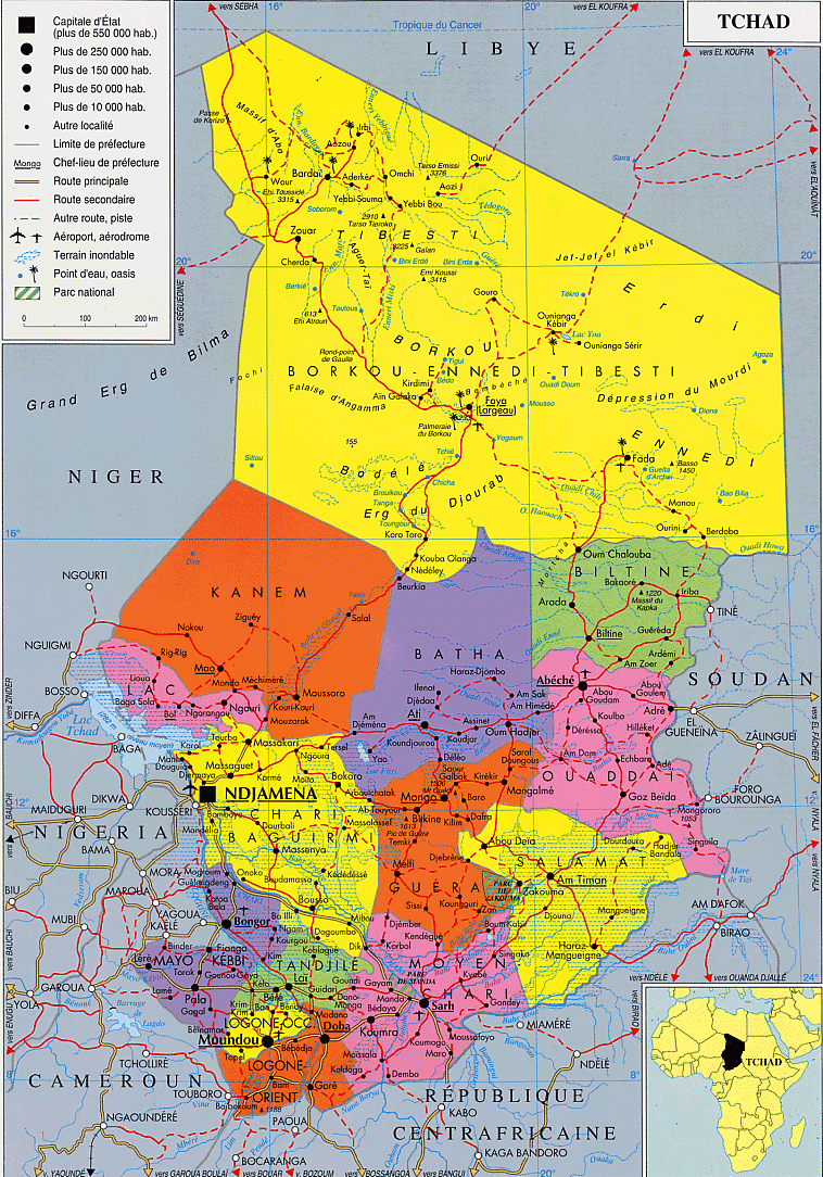 carte Tchad