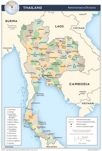 Carte de la Thailande administrative avec les 76 provinces ( changwat )