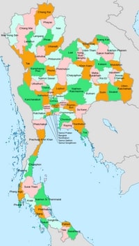 carte Thaïlande provinces