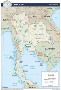 carte Thaïlande sommets montagneux sites archéologiques