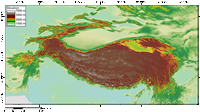 Carte du Tibet avec le relief, l'altitude et le plateau tibétain