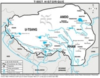 carte Tibet frontières historiques capitale villes lacs rivières