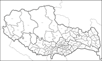 Carte du Tibet vierge avec les 73 comtés