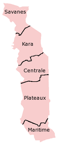 carte Togo région