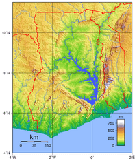 carte Togo relief altitude