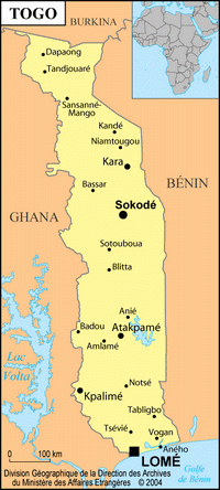 carte Togo simple ville