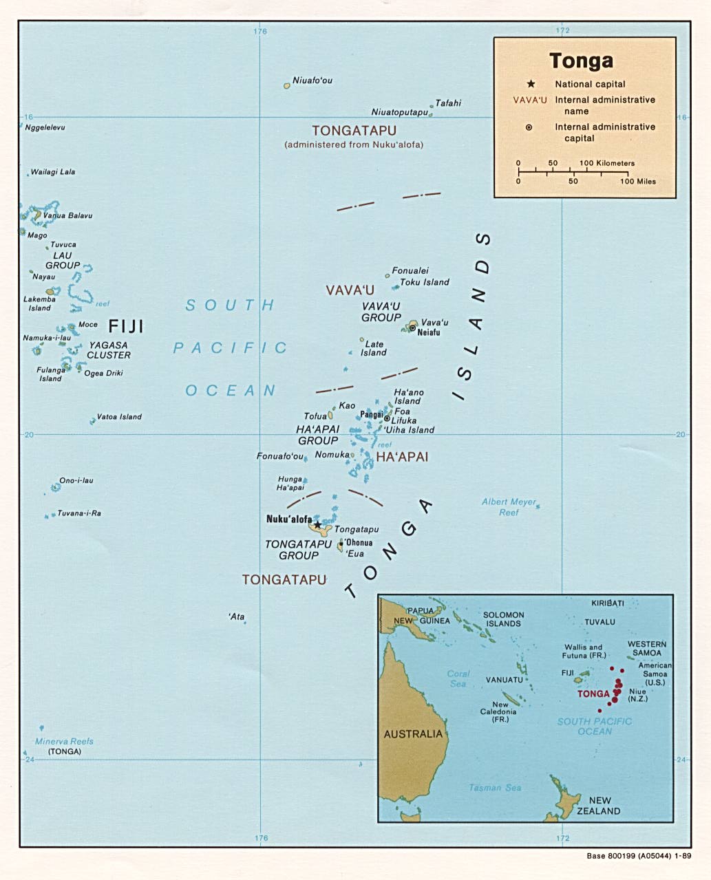 Carte des Tonga.