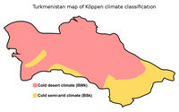 carte Turkménistan climat