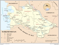 Carte Turkménistan capitale ville route village aéroport
