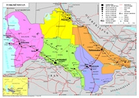 Carte Turkménistan ville région route piste canal